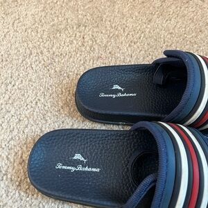 Tommy Bahama Kids Navy and Red Slide Sandals